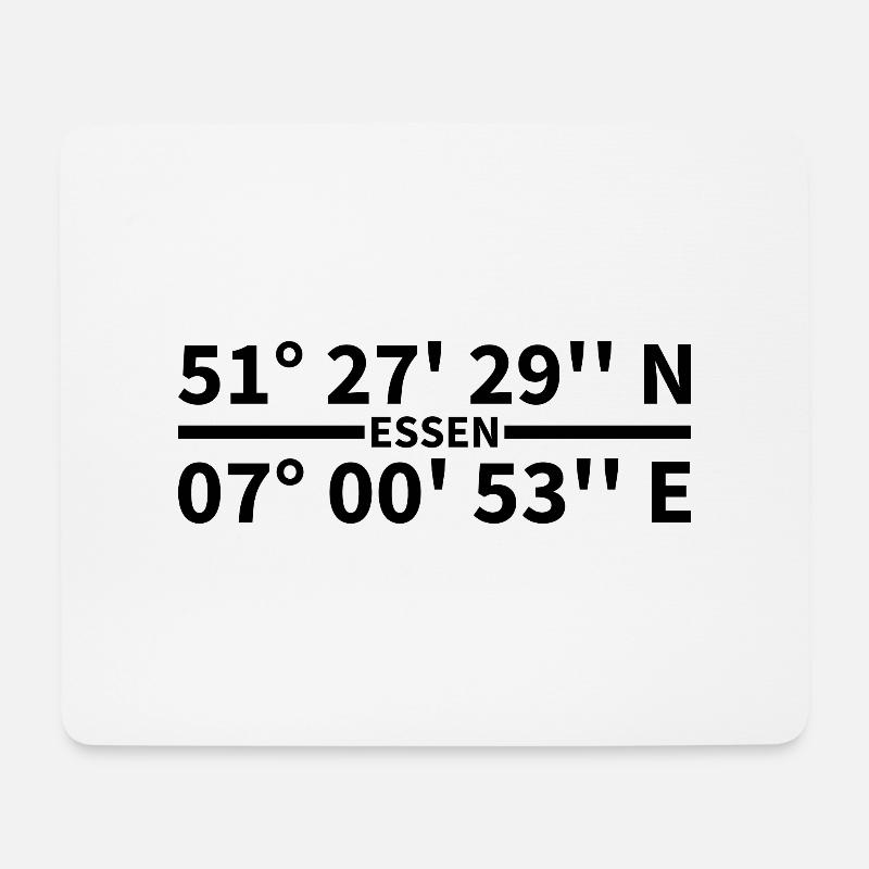 Essen Koordinaten - Mousepad (Querformat) - Weiß