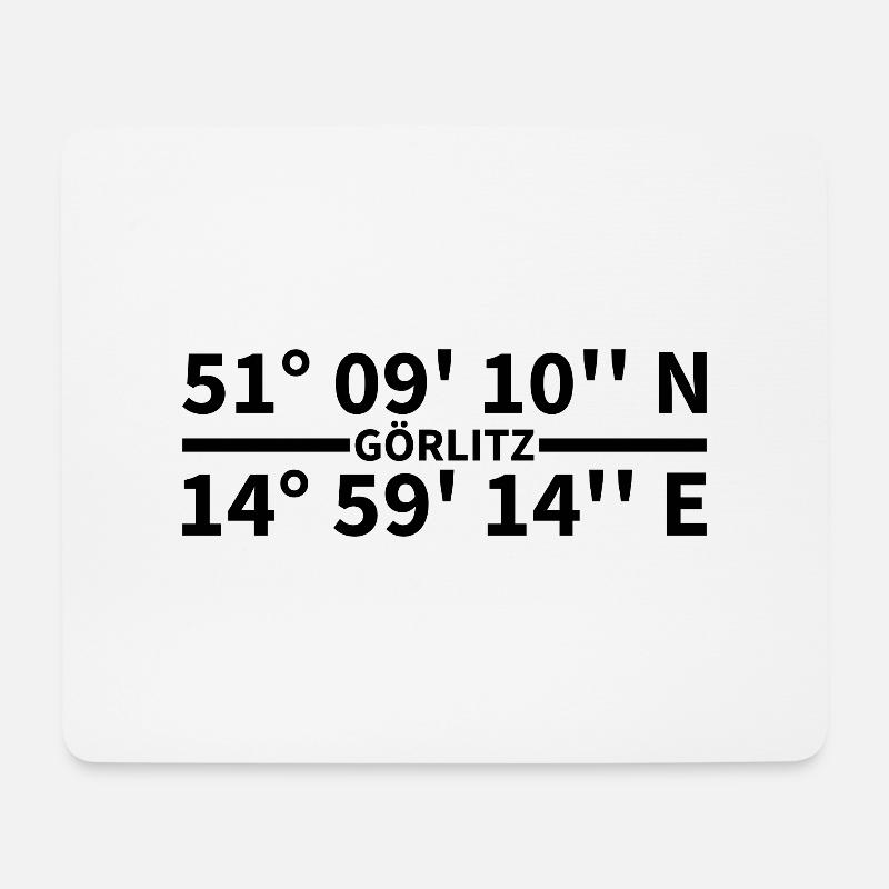 Görlitz Koordinaten - Mousepad (Querformat) - Weiß