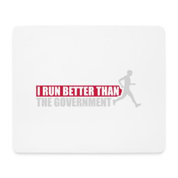 run better than government - Mouse Pad (horizontal) - white - Front