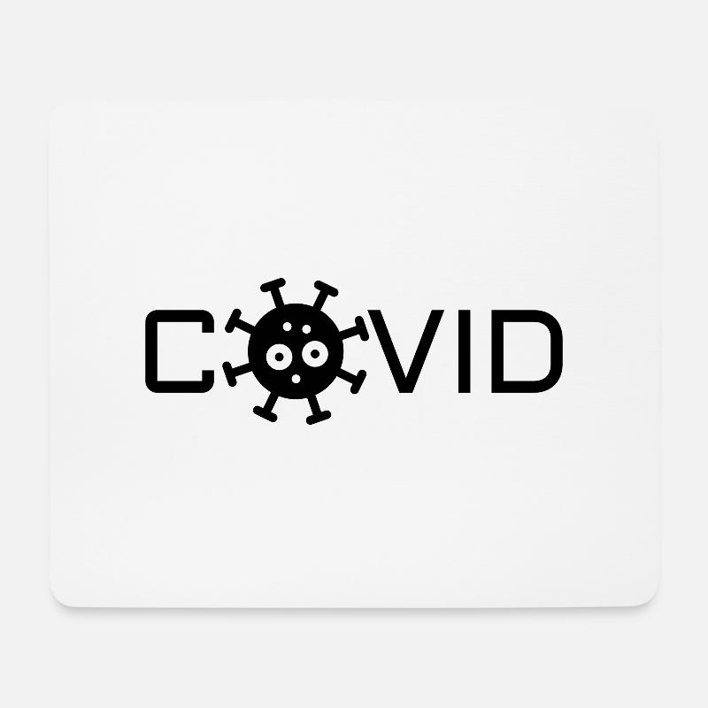 Niedliches Covid - Mousepad (Querformat) - Weiß