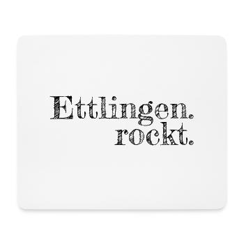 Ettlingen rockt - Textdesign mit Stadtnamen - Mousepad (Querformat) - Weiß - Vorne