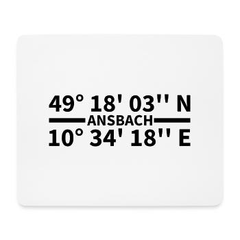 Ansbach Koordinaten - Mousepad (Querformat) - Weiß - Vorne