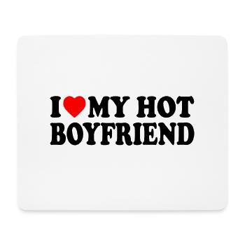 i love my hot boyfriend - Tapis de souris (format paysage) - blanc - Devant