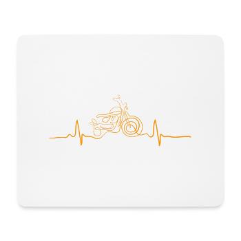 Heartbeat Motorrad - Mousepad (Querformat) - Weiß - Vorne