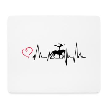 Heartbeat Voltigieren mit Herz - Mousepad (Querformat) - Weiß - Vorne
