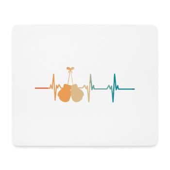 Herzschlag-Boxen - Mousepad (Querformat) - Weiß - Vorne