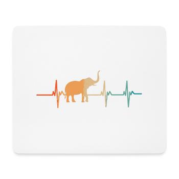 Battement de cœur éléphant - Tapis de souris (format paysage) - blanc - Devant