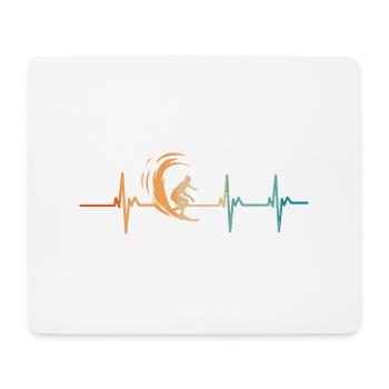 Herzschlag beim Surfen - Mousepad (Querformat) - Weiß - Vorne