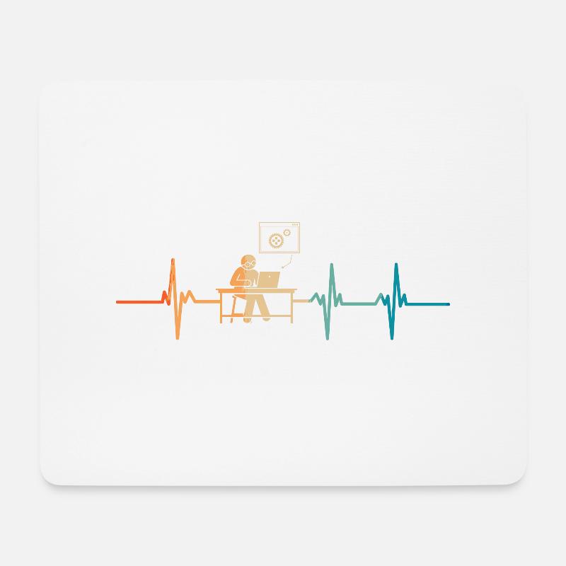 Heartbeat-Programmierer - Mousepad (Querformat) - Weiß