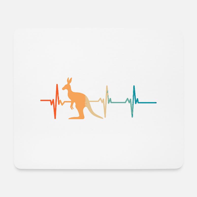 Känguru-Herzschlag - Mousepad (Querformat) - Weiß