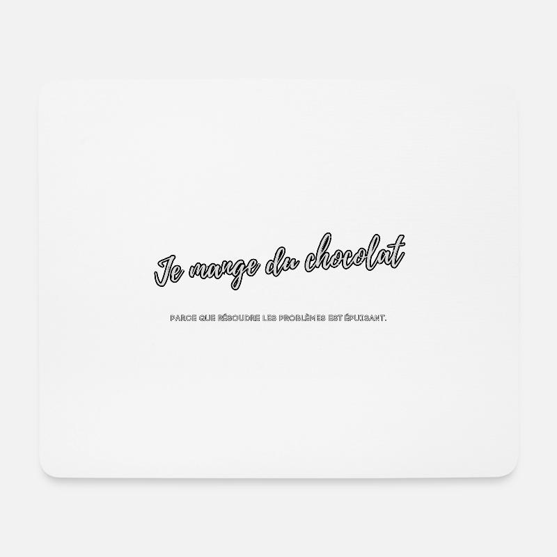 I eat chocolate - Mouse Pad (horizontal) - white
