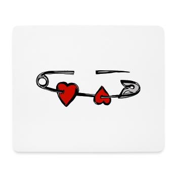 Love Herz - Mousepad (Querformat) - Weiß - Vorne