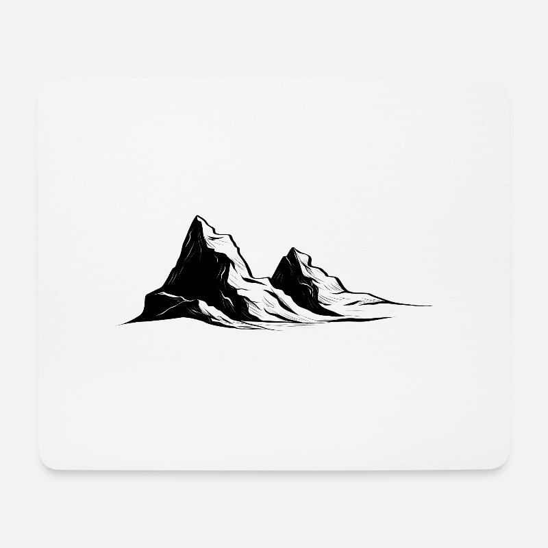 Berge - Mousepad (Querformat) - Weiß