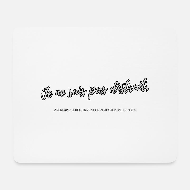 Abgelenkt - Mousepad (Querformat) - Weiß