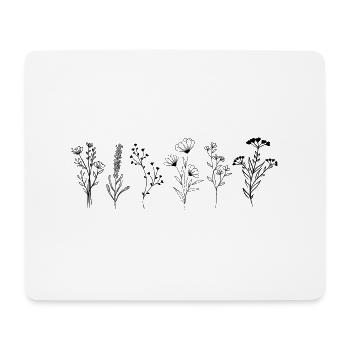 Wildblumen-Strauß - Mousepad (Querformat) - Weiß - Vorne