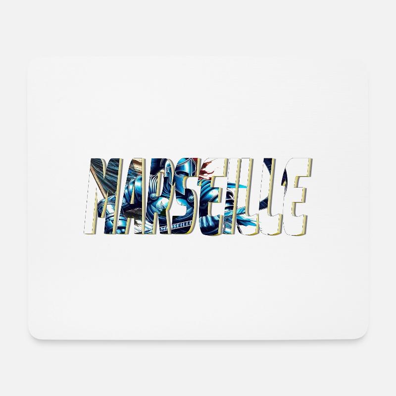 Marseille stylized comic book design - Mouse Pad (horizontal) - white