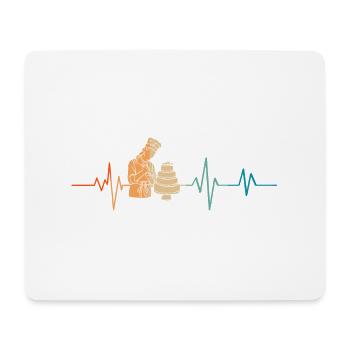 Retro Pastry Heartbeat - Mouse Pad (horizontal) - white - Front