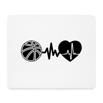 Basketball ist Leben Herzschlag für den Sport - Mousepad (Querformat) - Weiß - Vorne