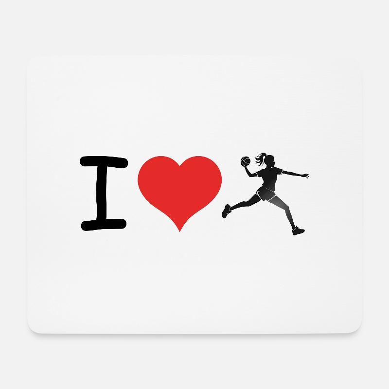 I love Handball - Relatable Sports Sticker - Mousepad (Querformat) - Weiß