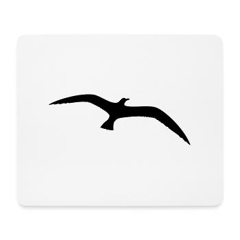 Mouette oiseau volant oiseau de mer silhouette Contour Belle - Tapis de souris (format paysage) - blanc - Devant