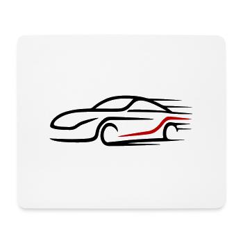 Voiture Turbo Logo Voiture de course - Tapis de souris (format paysage) - blanc - Devant