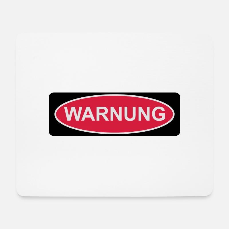 Warnung - Mousepad (Querformat) - Weiß