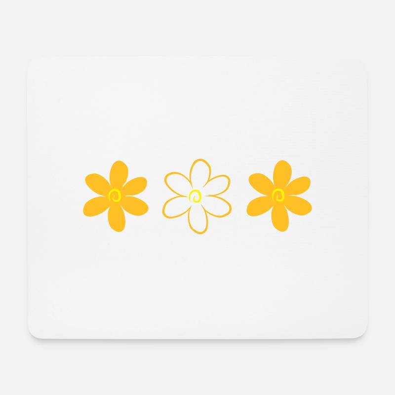 Blume - Mousepad (Querformat) - Weiß