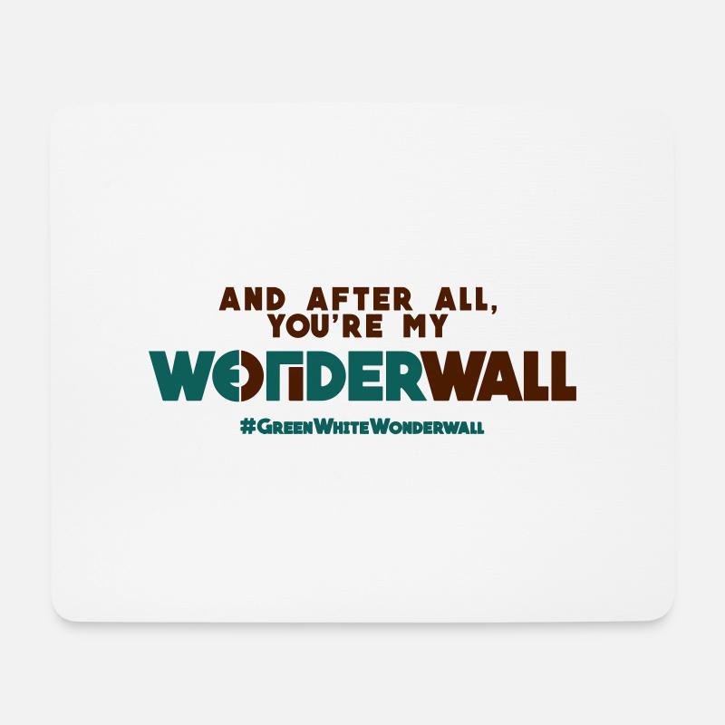 #GreenWhiteWonderwall - Mousepad (Querformat) - Weiß