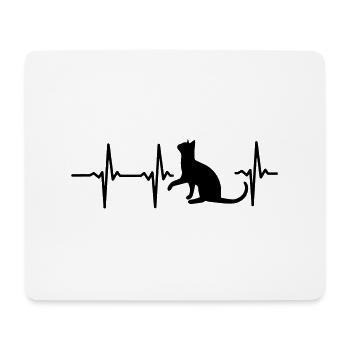 EIN HERZ FÜR KATZEN! - Mousepad (Querformat) - Weiß - Vorne