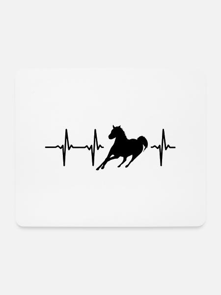 Mein Herz schlägt für Pferde! - Mousepad (Querformat) - Weiß