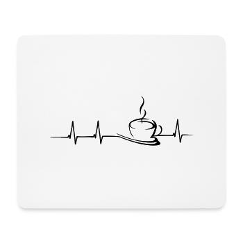 Kaffee Herzschlag - Mousepad (Querformat) - Weiß - Vorne