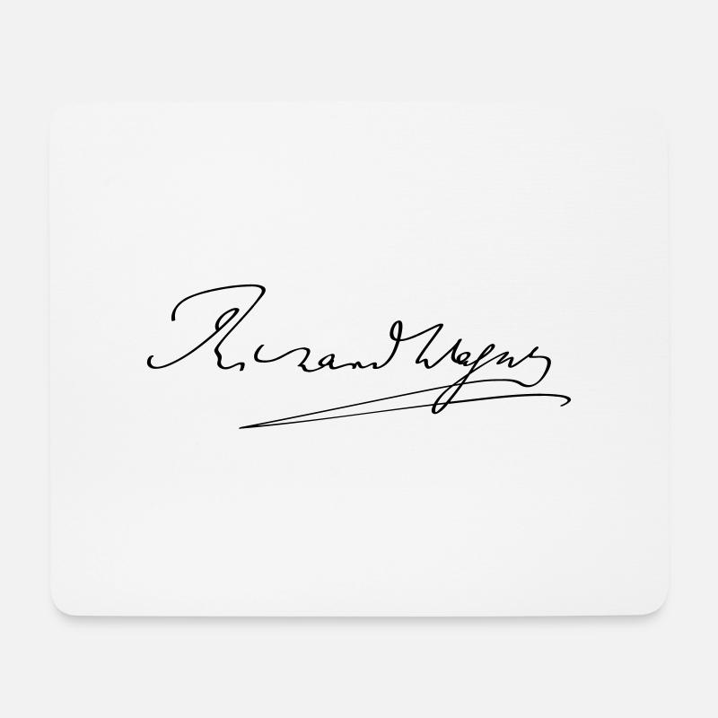 Richard Wagner Unterschrift - Mousepad (Querformat) - Weiß