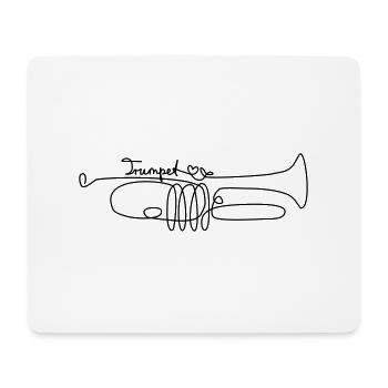 one line trumpet - Mousepad (Querformat) - Weiß - Vorne