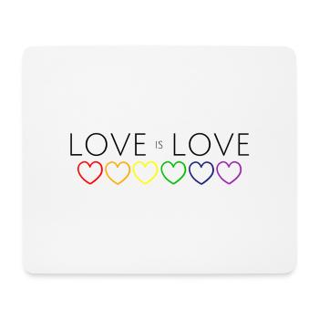 L'amour est l'amour Coeur chaîne arc-en-ciel - Tapis de souris (format paysage) - blanc - Devant
