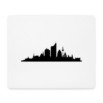 Skyline Leipzig central - Tapis de souris (format paysage) - blanc - Devant
