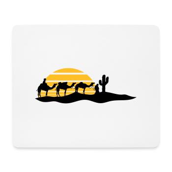 sonne streifen karawane haendler reise kaktus kame - Mousepad (Querformat) - Weiß - Vorne