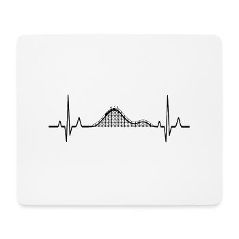 Roller Coaster / Heartbeat - idée cadeau - Tapis de souris (format paysage) - blanc - Devant
