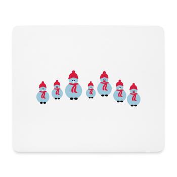 bonhomme de neige équipage - Tapis de souris (format paysage) - blanc - Devant