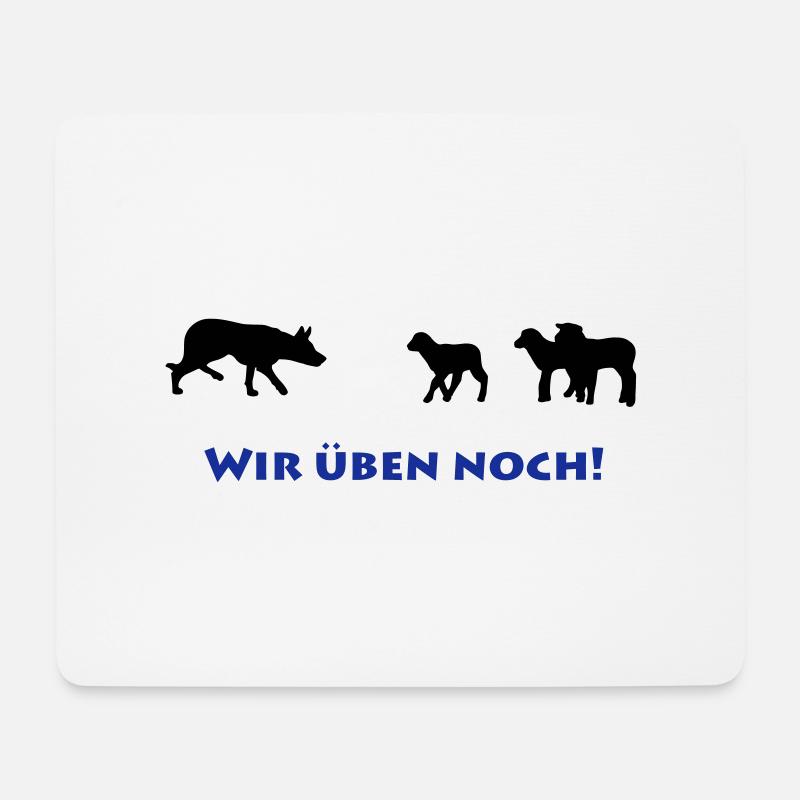 Hütehund mit Schafen - Mousepad (Querformat) - Weiß