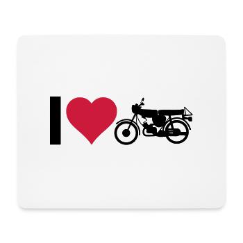 Herz Moped - Mousepad (Querformat) - Weiß - Vorne