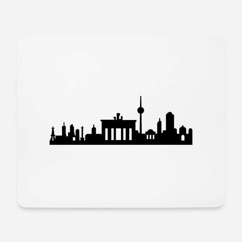 Berlin Skyline klein abstrakt - Mousepad (Querformat) - Weiß