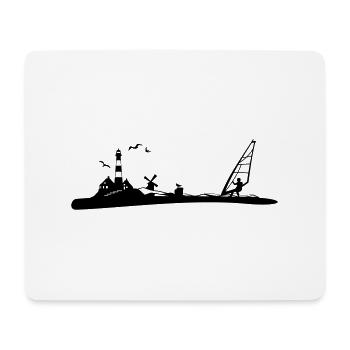 Nordsee Surfen - Mousepad (Querformat) - Weiß - Vorne