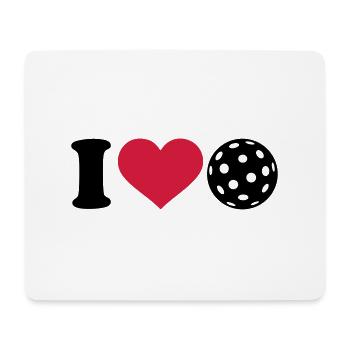 I love Floorball - Mousepad (Querformat) - Weiß - Vorne