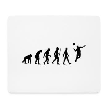 Evolution - Federball, Badminton, Mensch, Affe - Mousepad (Querformat) - Weiß - Vorne