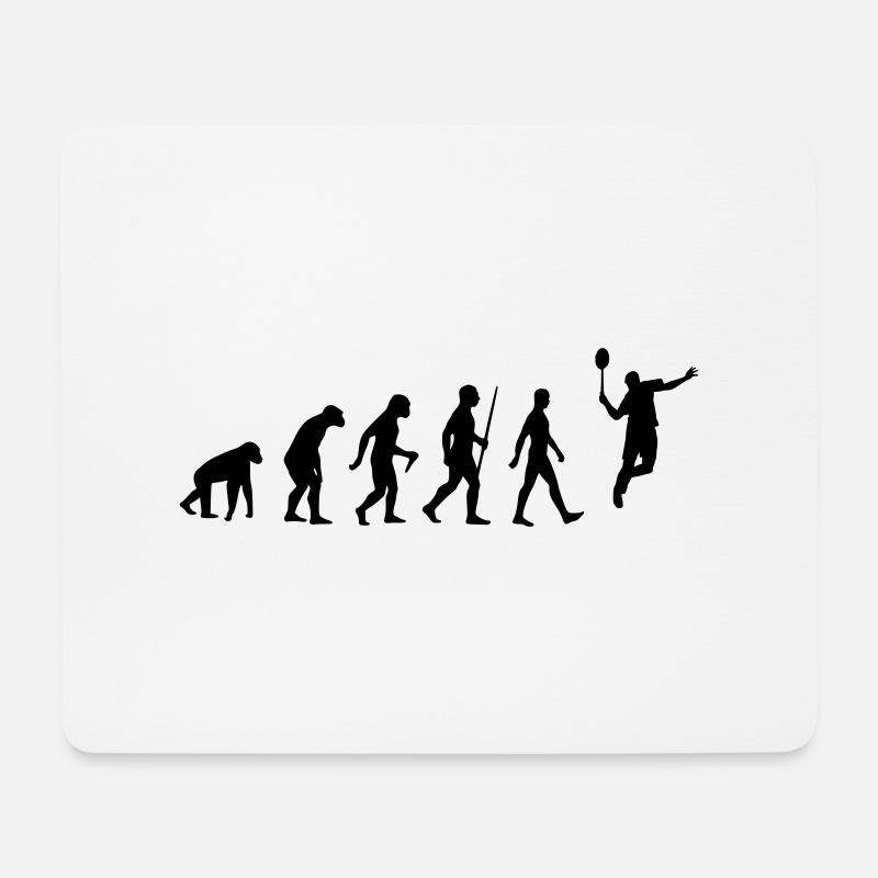 Evolution - Federball, Badminton, Mensch, Affe - Mousepad (Querformat) - Weiß