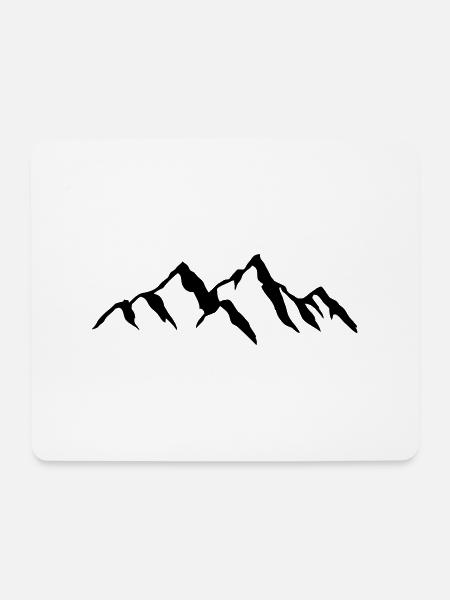 Schöne Berge mit Schatten für Bergsteiger Wanderer - Mousepad (Querformat) - Weiß