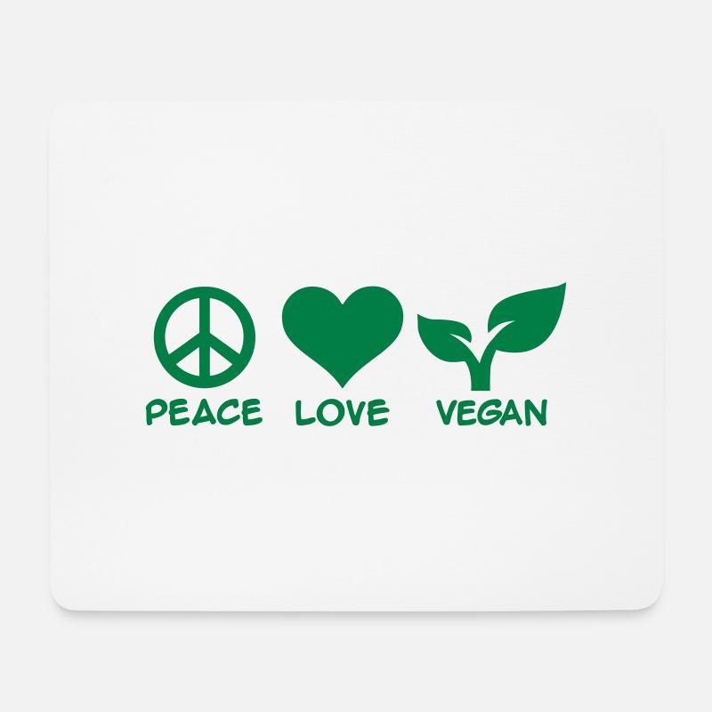 Vegan - Mousepad (Querformat) - Weiß