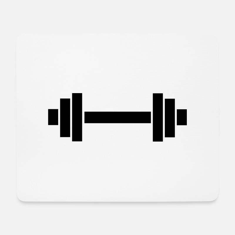 hantel - Mousepad (Querformat) - Weiß