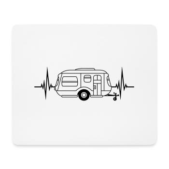 heartbeat pulse frequency caravan camping anhaeng - Mouse Pad (horizontal) - white - Front