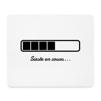 Sieste en cours - Humour - Drôle - Blague - Fun - Tapis de souris (format paysage) - blanc - Devant